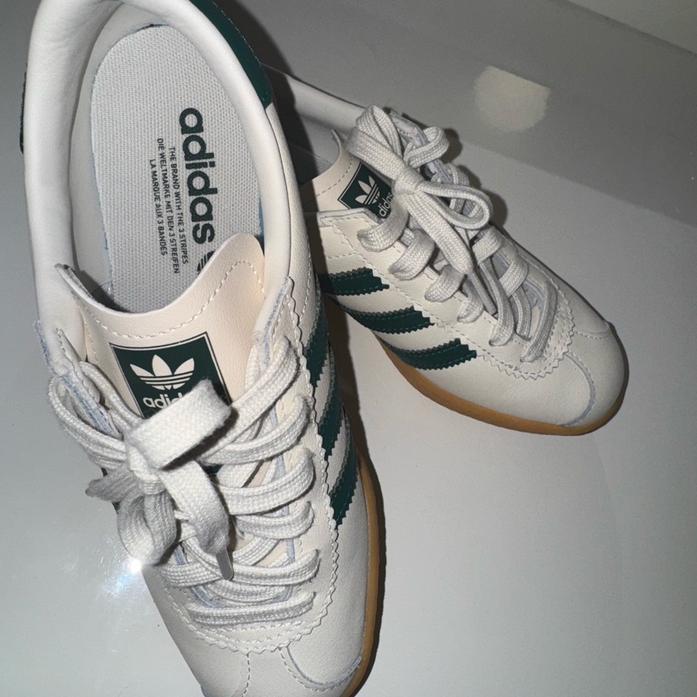 Adidas Classic White and Dark Green Shoes